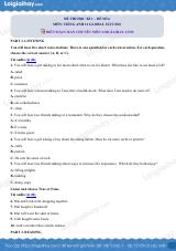 Đề thi học kì 1 Tiếng Anh 11 Global Success - Đề số 6